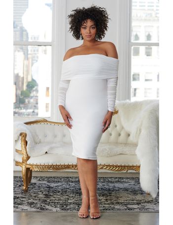 curve white dress