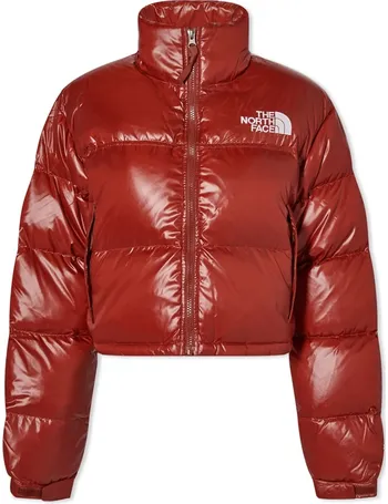 north face burgundy puffer jacket