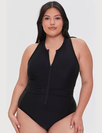 Forever 21 Plus Size Strapless Cutout One-Piece Swimsuit