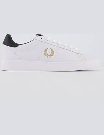 fred perry white & gold aubrey trainers