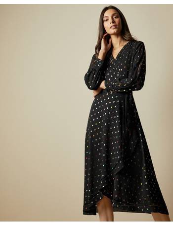 ted baker elsiie midi dress with metallic stars