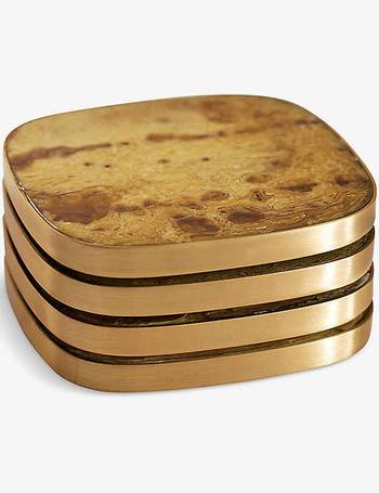 Bodiam Resin & Brass Coasters, Set of Four - Soho Home