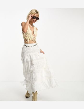 Shop Reclaimed Vintage Women's White Skirts up to 50% Off