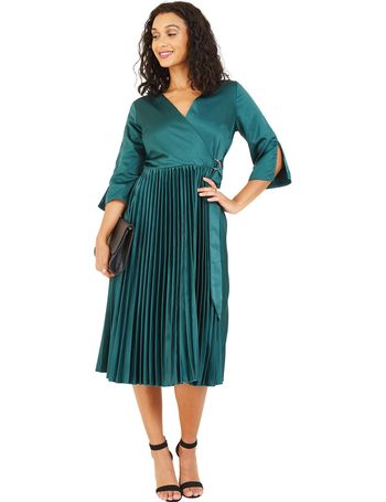 mela london wrap front midi dress
