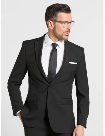 slaters men's black suits