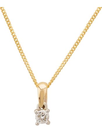 18ct Yellow Gold 0.58ct Diamond Pendant Necklet 