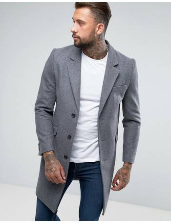 asos grey coat mens