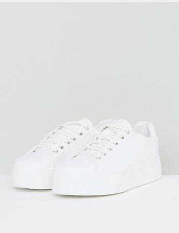 womens wide fit white trainers