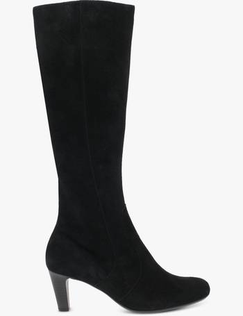 black suede knee high boots slim fit