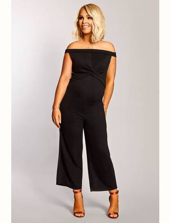 Katie piper siobhan maternity floral twist front bardot store culotte jumpsuit