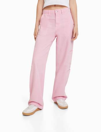 Relaxed fit wide-leg twill trousers - Women