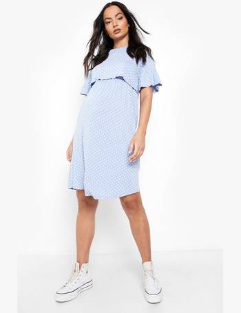 Maternity Stripe Nursing Smock Dress