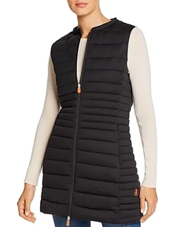 womens longline puffer vest