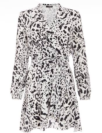 quiz leopard print shirt dress