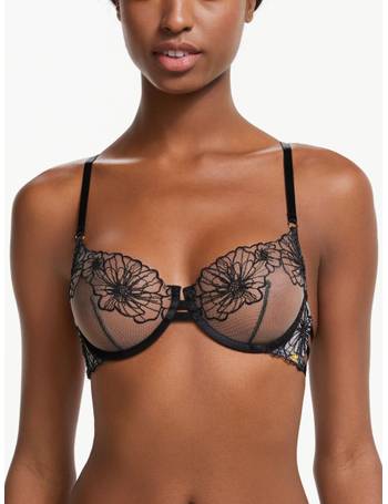 AND/OR Kiki Retro Floral Embroidery Balcony Bra, Blue/Multi at John Lewis &  Partners