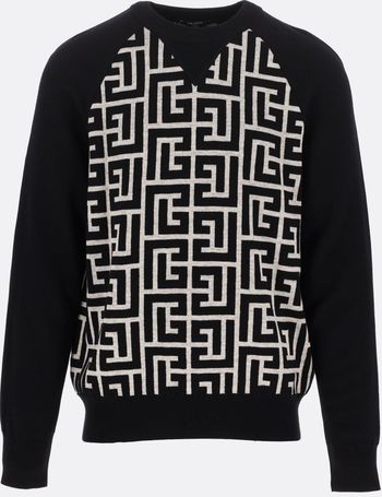 Balmain White/Black Monogram Sweatshirt - Sweatshirts from Brother2Brother  UK