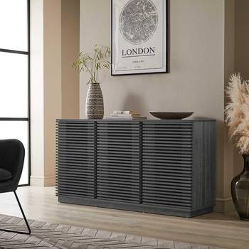 One Door TV Unit Television Stand Entertainment Cabinet Slatted Design –  HouseandHomestyle