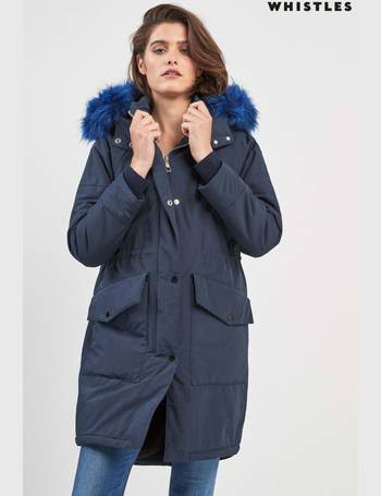 Whistles megan parka on sale navy