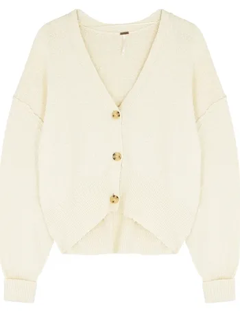 free people cream cardigan