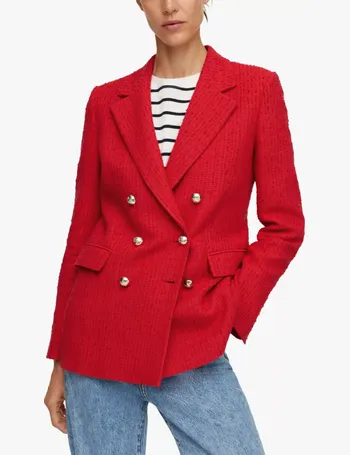 mango red tweed jacket