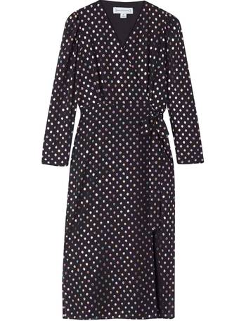 warehouse spot wrap dress