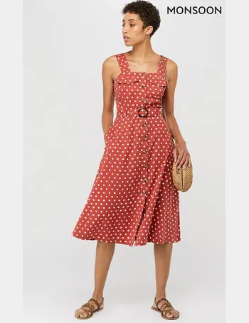 monsoon blue polka dot dress