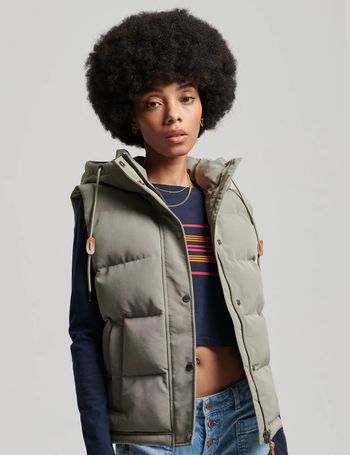 womens gilet with hood superdry