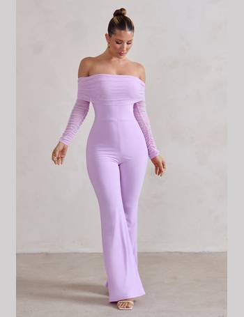 Women's Ruched Mesh Balloon Sleeve Jumpsuit