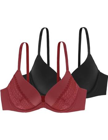 Dorina Chelsea push up plunge bra with contrast detail in pink