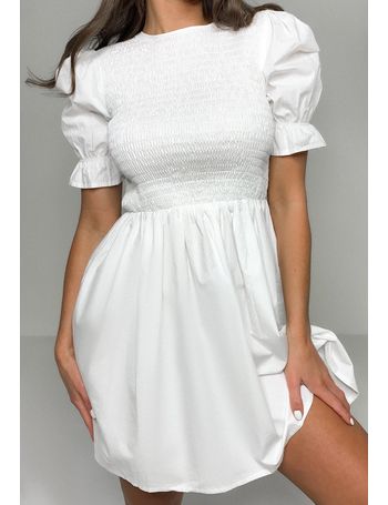 Missguided white frill clearance dress