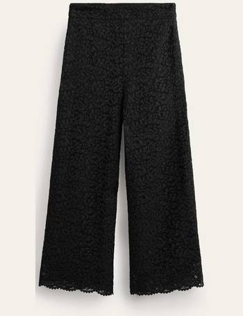 Cord Patch Pocket Wide Leg Cropped Trousers