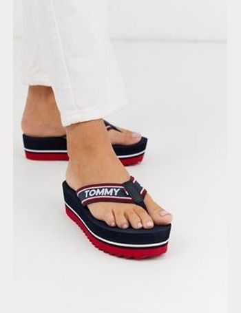 tommy jeans technical navy platform sandals