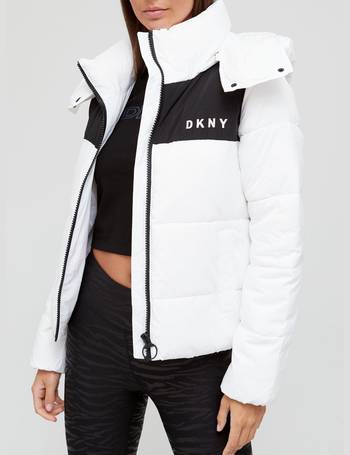 white dkny coat