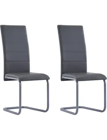 Shop TOPDEAL Grey Leather Dining Chairs | DealDoodle