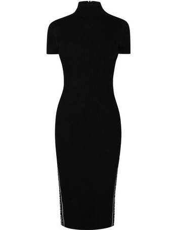 Michael kors logo tape online ribbed knit dress