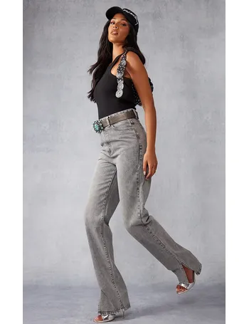 Tall Grey Split Hem Washed Sweatpants, Tall