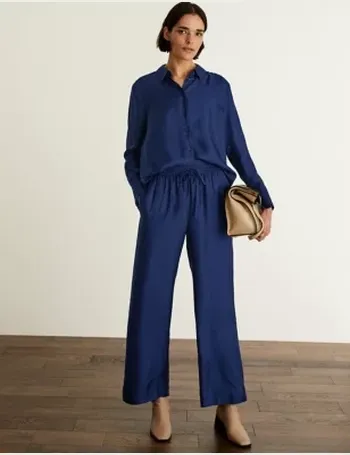 Pure Silk Wide Leg Trousers