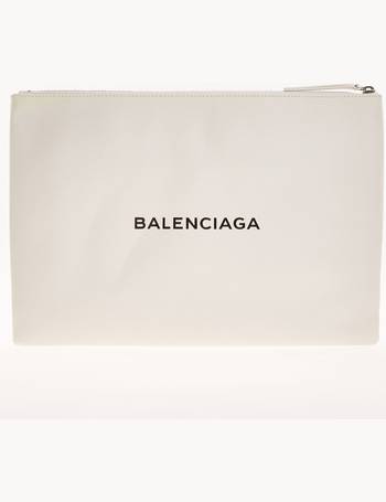 White Branded Leather Clutch Bag from TK Maxx
