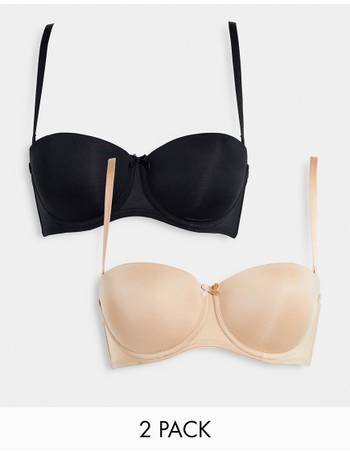 New Look 2 Pack Multiway Strapless Bra In Black And Nude