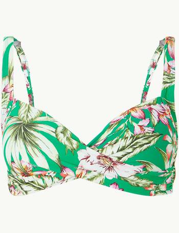 Bilderesultat for green floral bikini marks and spencer