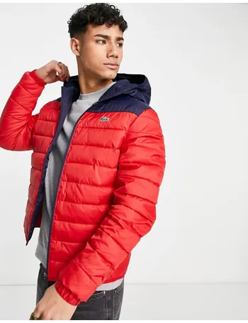 lacoste red puffer jacket