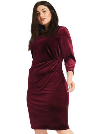 debenhams red velvet dress