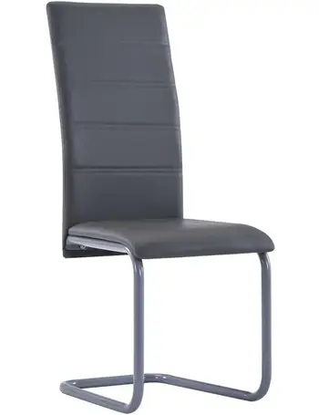 Shop Hommoo Grey Leather Dining Chairs | DealDoodle