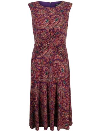 Lauren Ralph Lauren twist-detail Belted Dress - Farfetch
