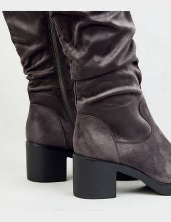 new look grey slouch boots