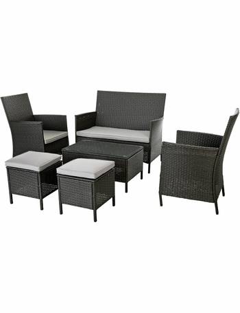 6 Seater Rattan Effect Sofa Set