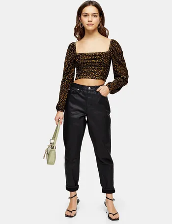 topshop coated mom jeans