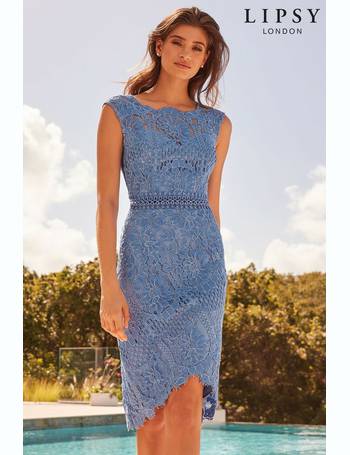 Lipsy vip lace asymmetric hem cheap midi dress