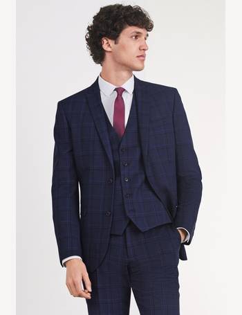 boohooMAN Wedding Slim Fit Suit In Navy