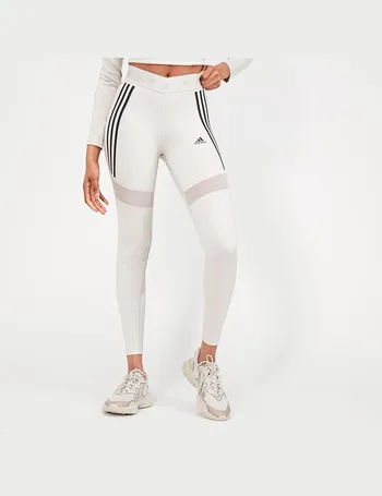 adidas women's mesh legging alumina sand black